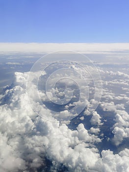 Sky Above the Clouds,ÃÂ Cloudscape background, Blue Sky and Fluffy Clouds